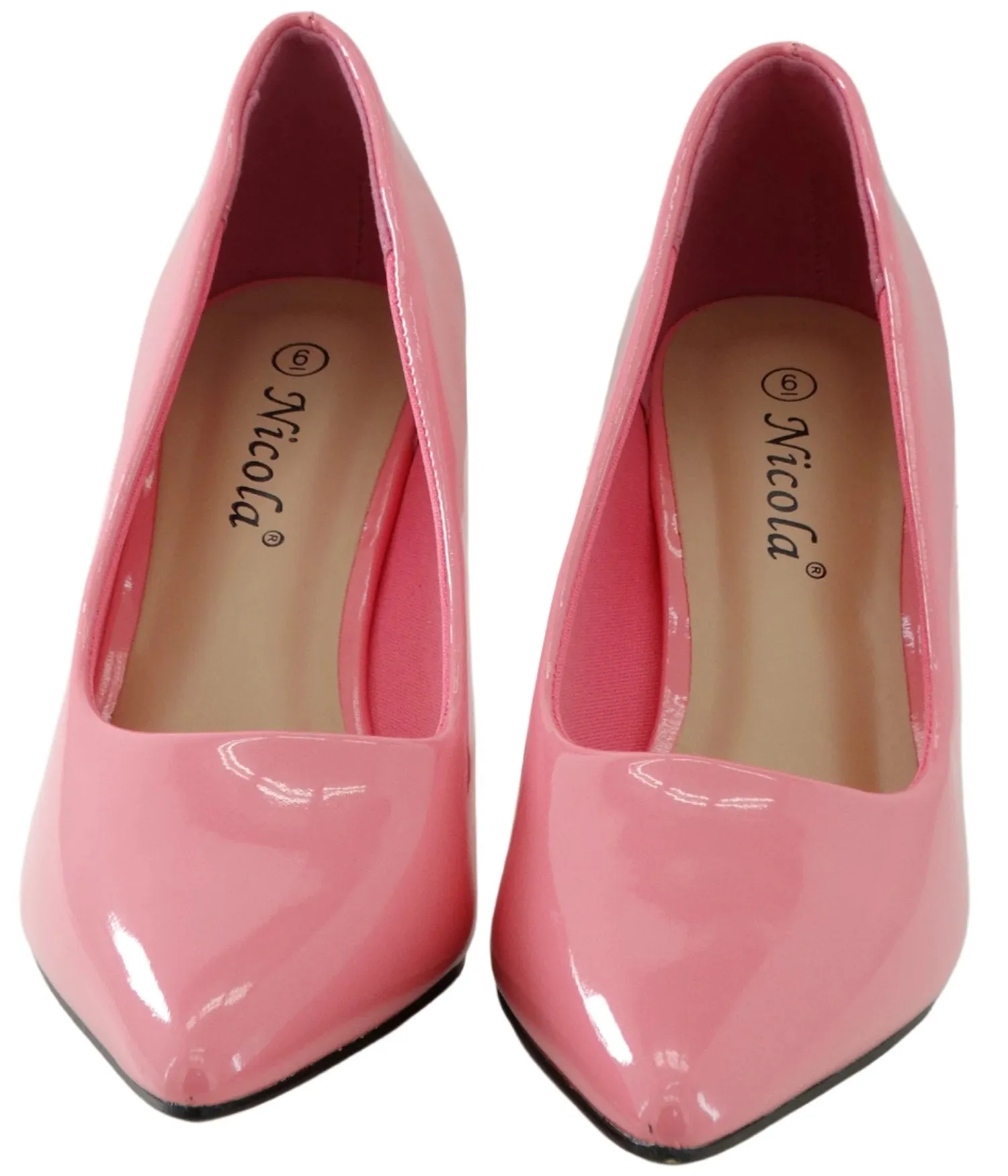 16702314, Nicola - Women's High Heel Shoes - Peach Pat (Pink)
