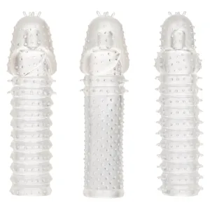 3-Piece Textured Penis Extension Sleeve Kit