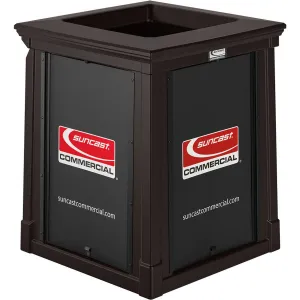 35 Gallon, Resin Customizable Garbage Can, With Open Lid
