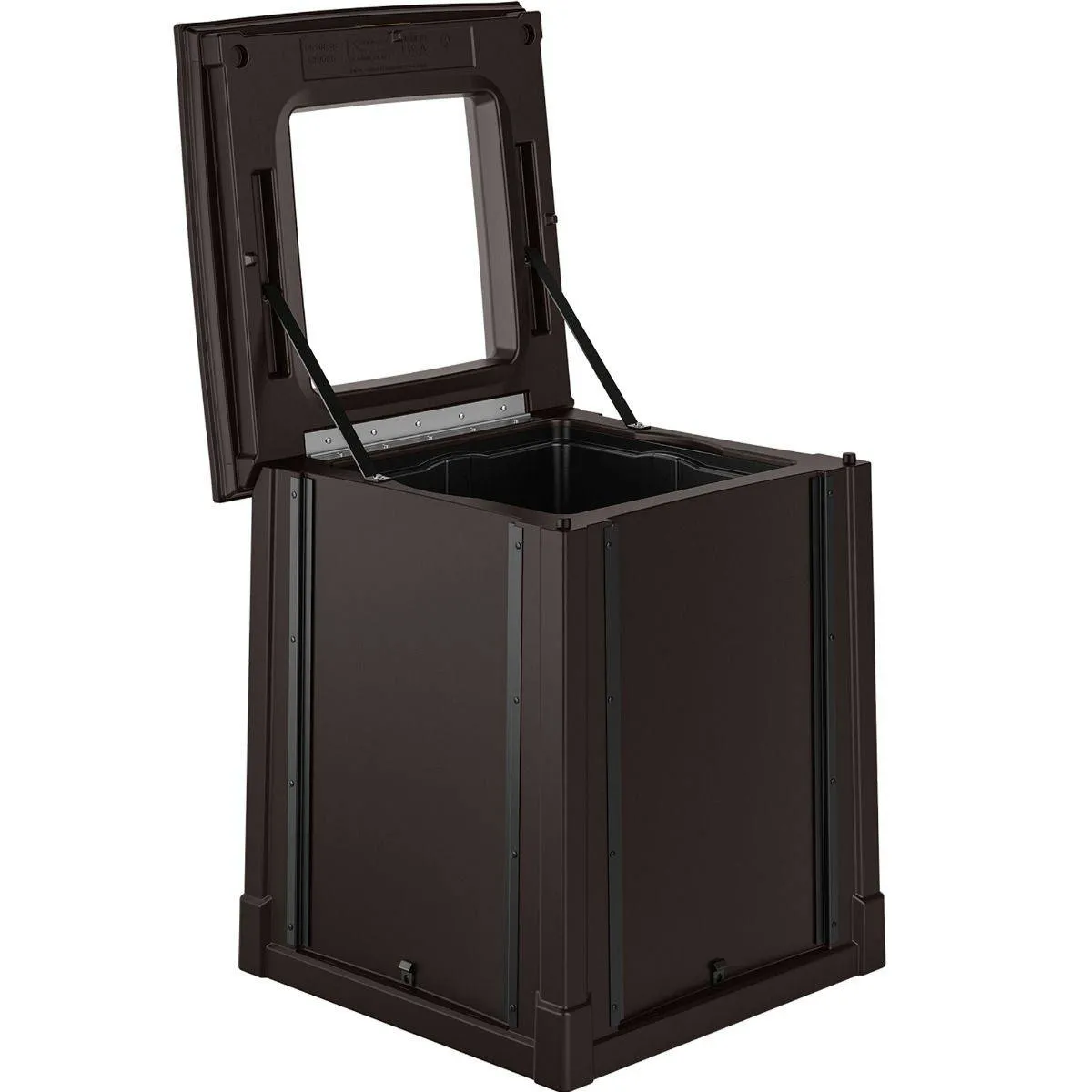 35 Gallon, Resin Customizable Garbage Can, With Open Lid