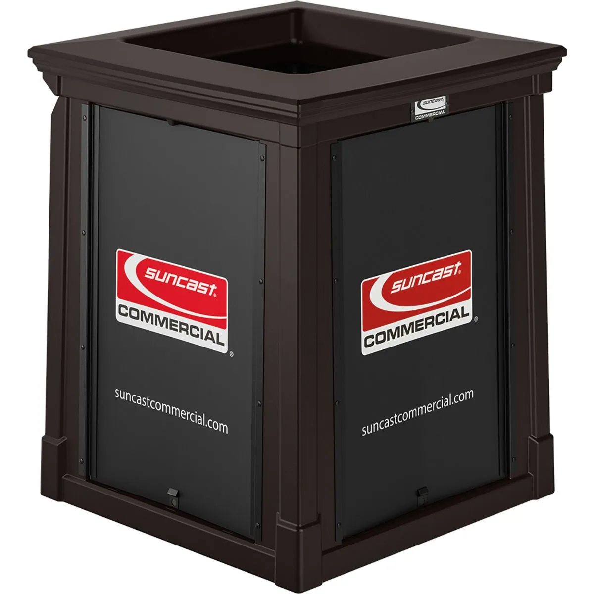 35 Gallon, Resin Customizable Garbage Can, With Open Lid