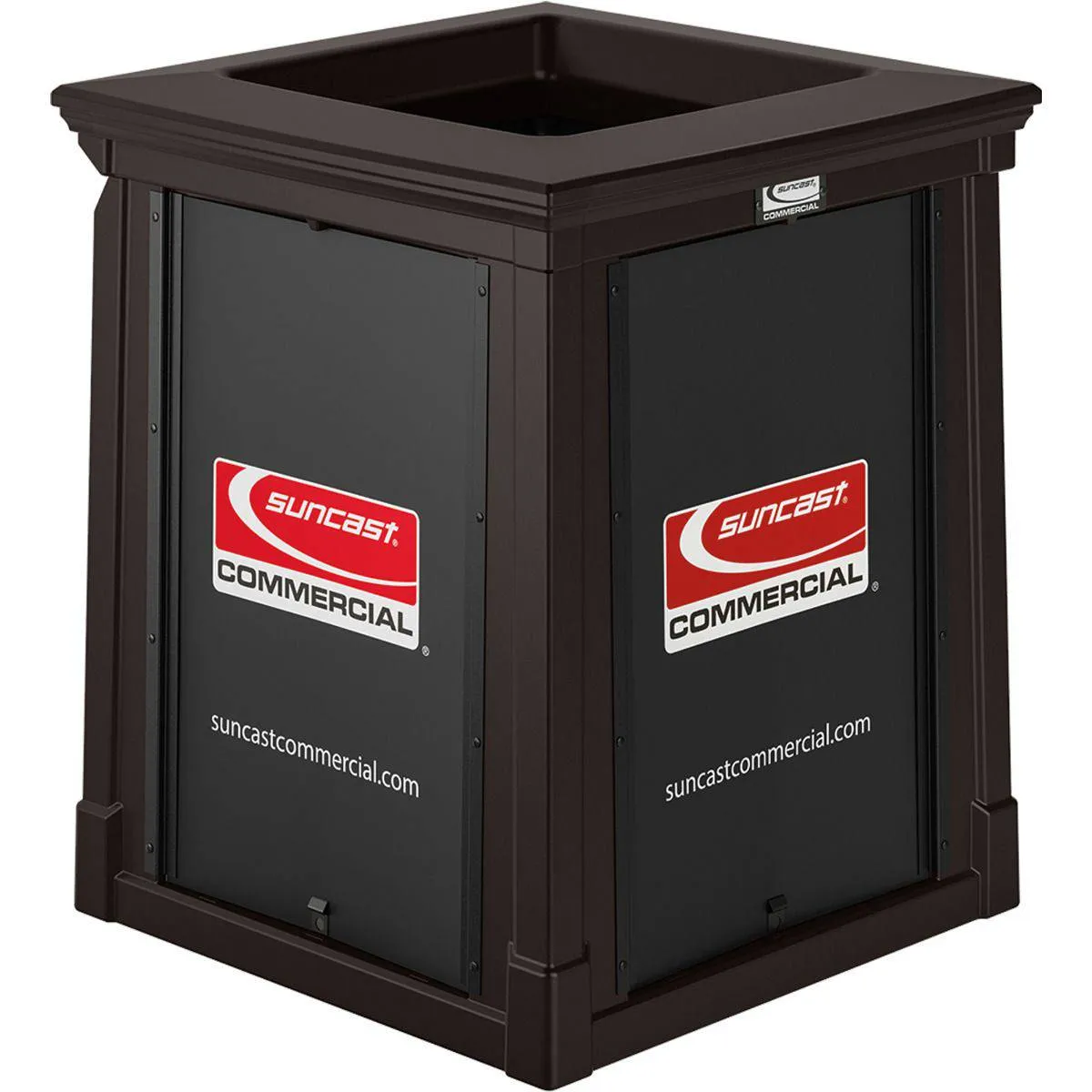35 Gallon, Resin Customizable Garbage Can, With Open Lid