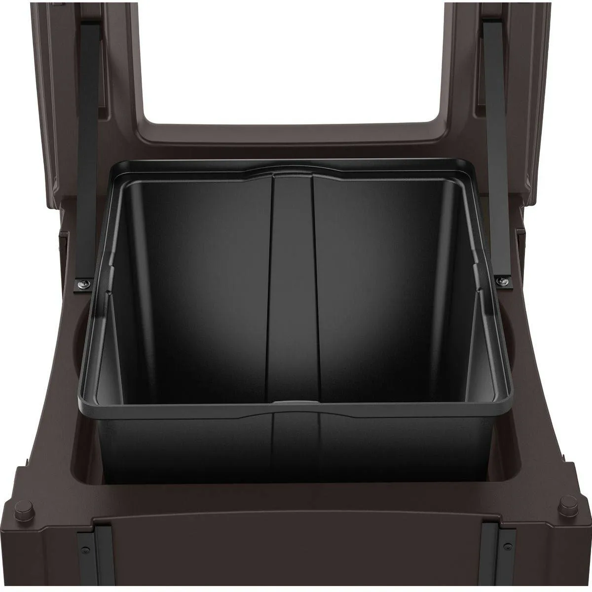35 Gallon, Resin Customizable Garbage Can, With Open Lid