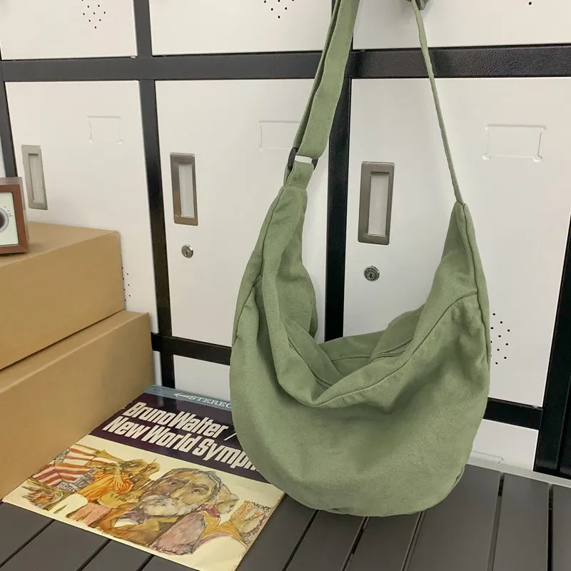 Amozae-Back To School Gifts Vintage Wash Large Canvas Shoulder Bag