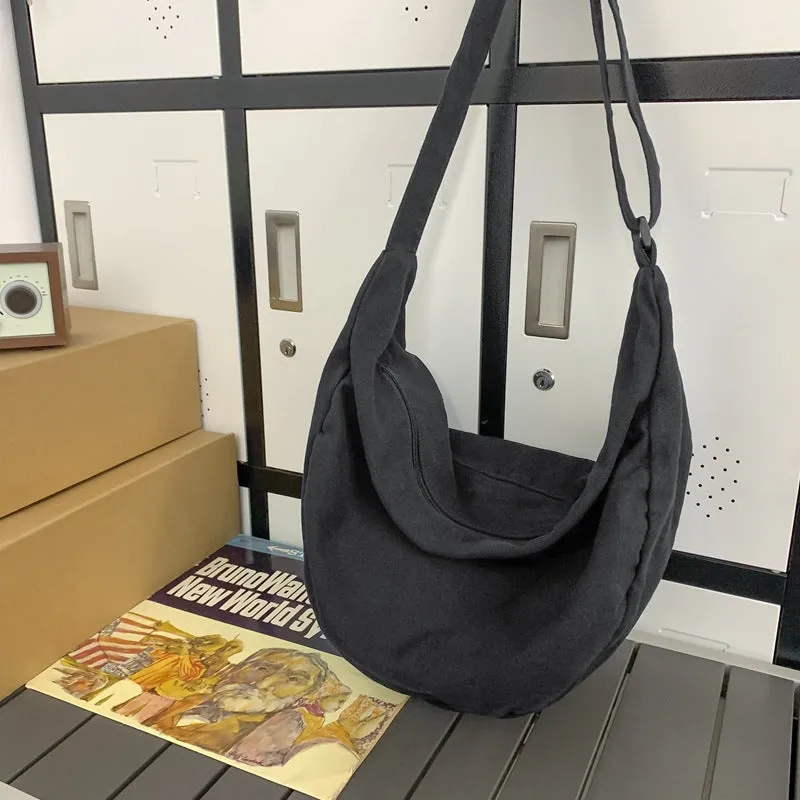 Amozae-Back To School Gifts Vintage Wash Large Canvas Shoulder Bag