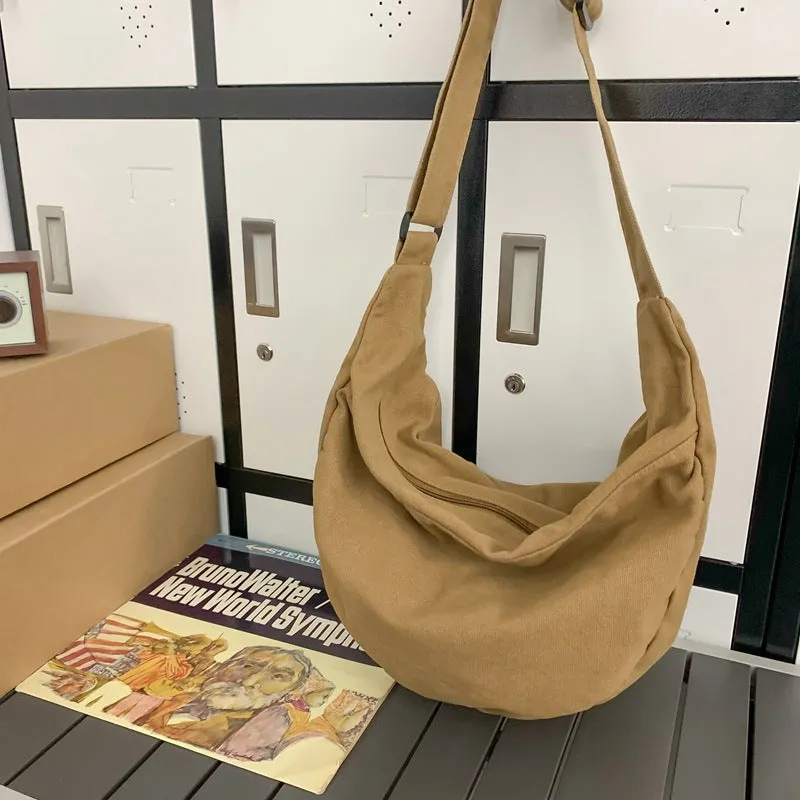 Amozae-Back To School Gifts Vintage Wash Large Canvas Shoulder Bag