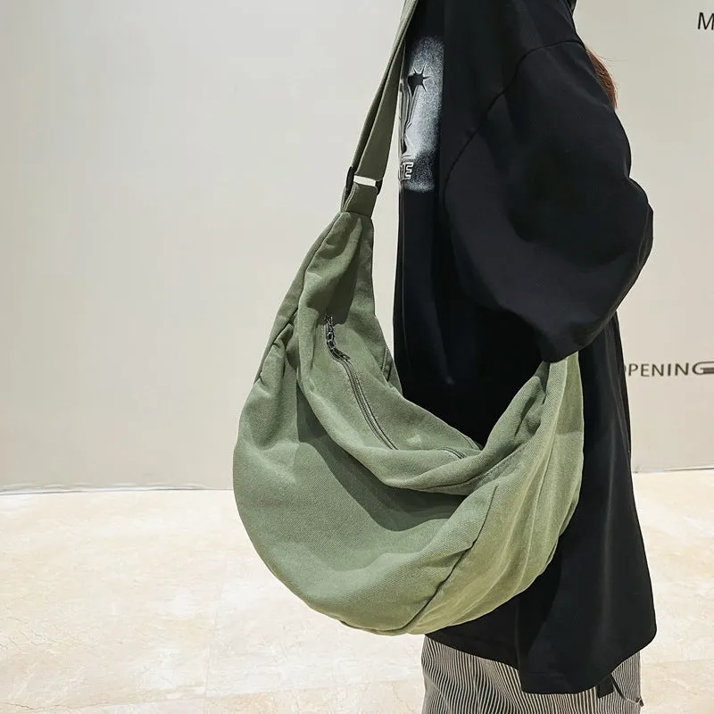 Amozae-Back To School Gifts Vintage Wash Large Canvas Shoulder Bag