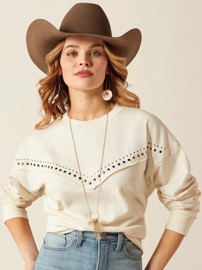 Ariat 10053961 Womens Moonstone Sweatshirt Whisper White