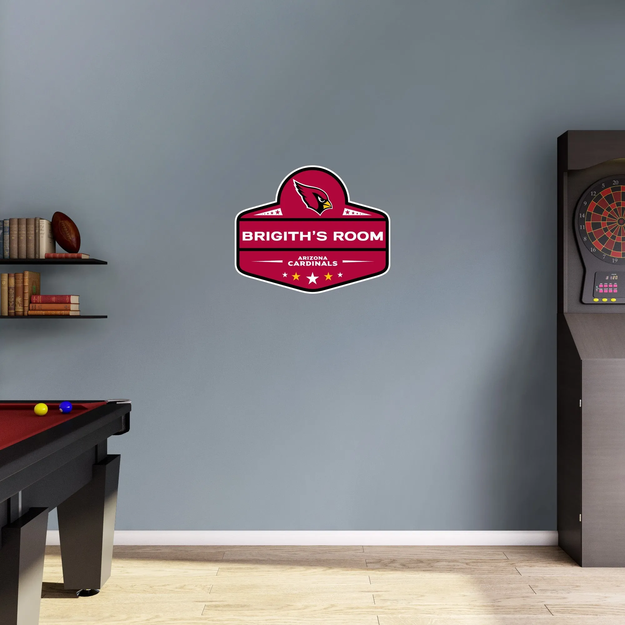 Arizona Cardinals:   Badge Personalized Name        - Officially Licensed NFL Removable     Adhesive Decal