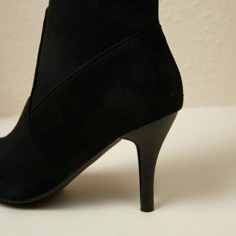 Autumn And Winter Pointed Elastic High Tube Boots