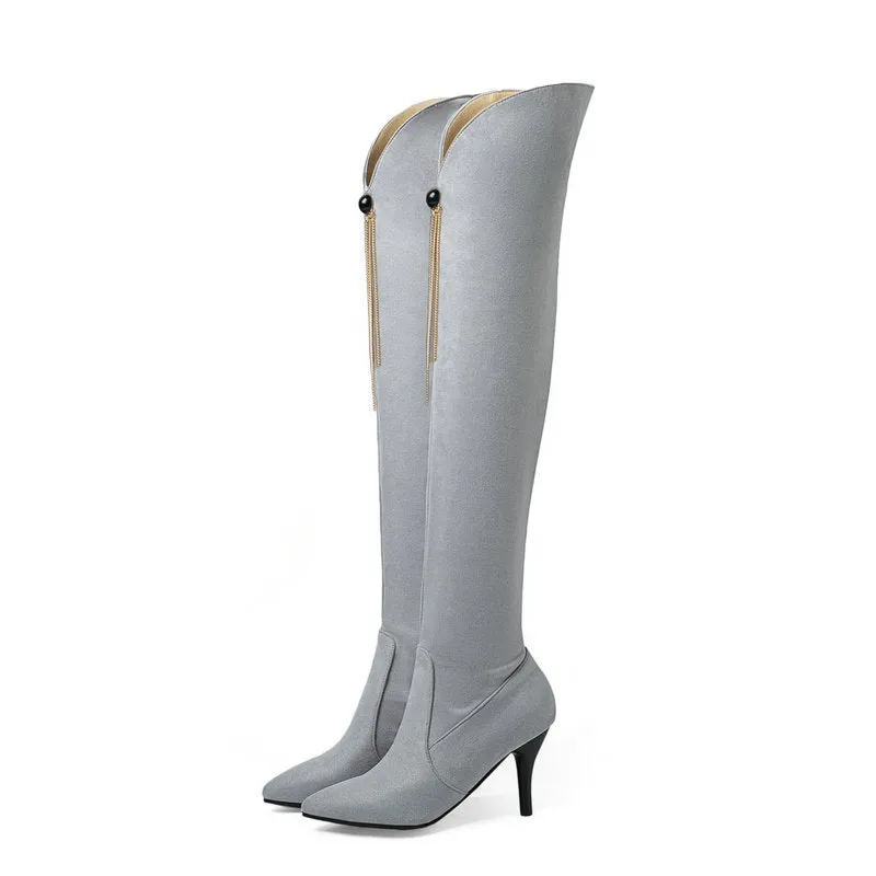Autumn And Winter Pointed Elastic High Tube Boots