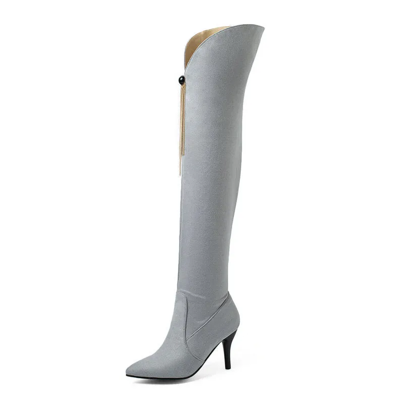 Autumn And Winter Pointed Elastic High Tube Boots