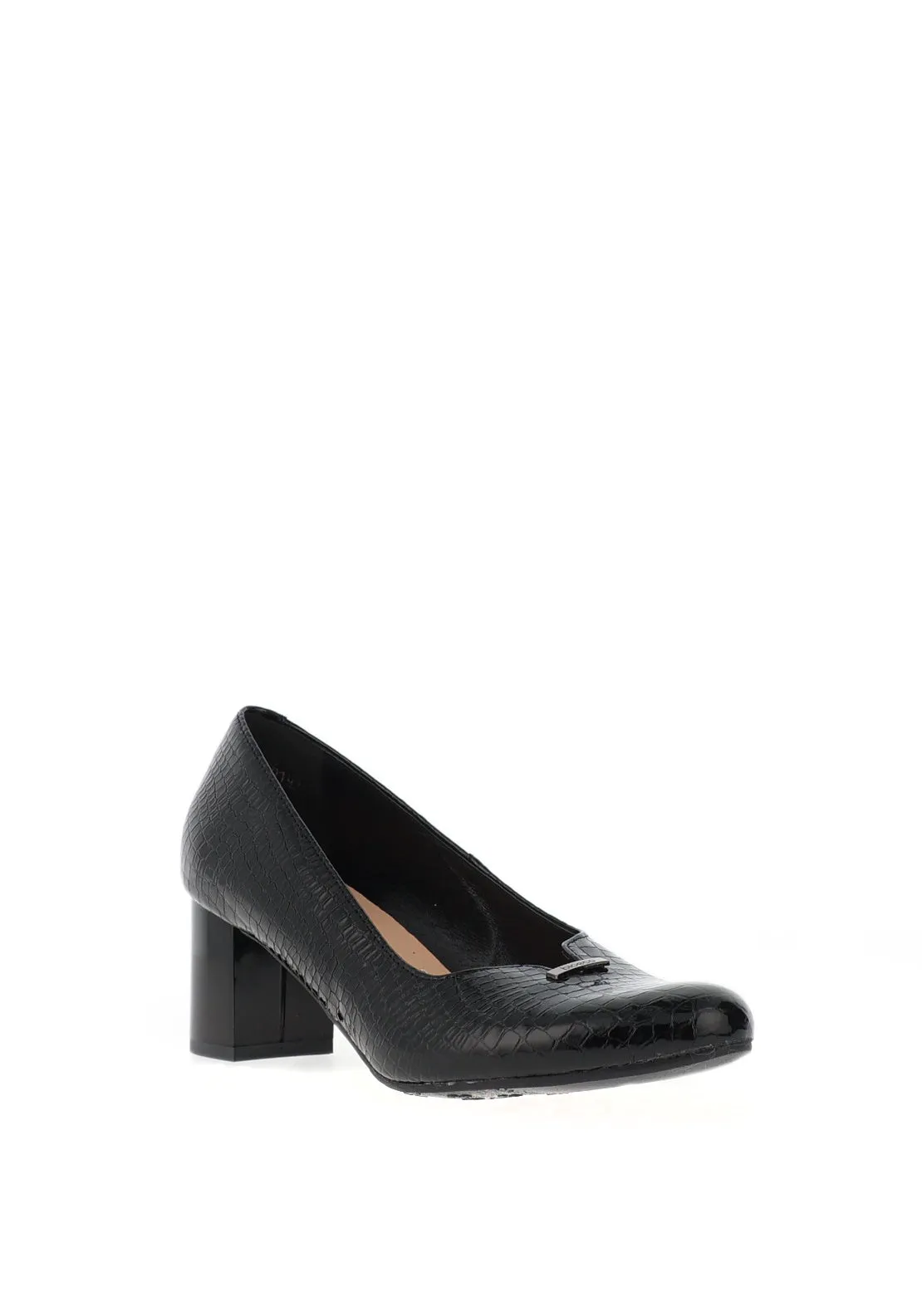Bioeco by Arka Leather Patent Trim Court Shoes, Black