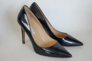 DIANE VON FURSTENBERG Ladies Dark Blue Leather Stiletto Pumps Shoes UK5.5 EU38.5