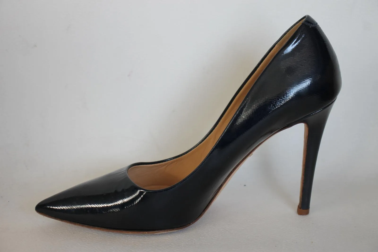 DIANE VON FURSTENBERG Ladies Dark Blue Leather Stiletto Pumps Shoes UK5.5 EU38.5