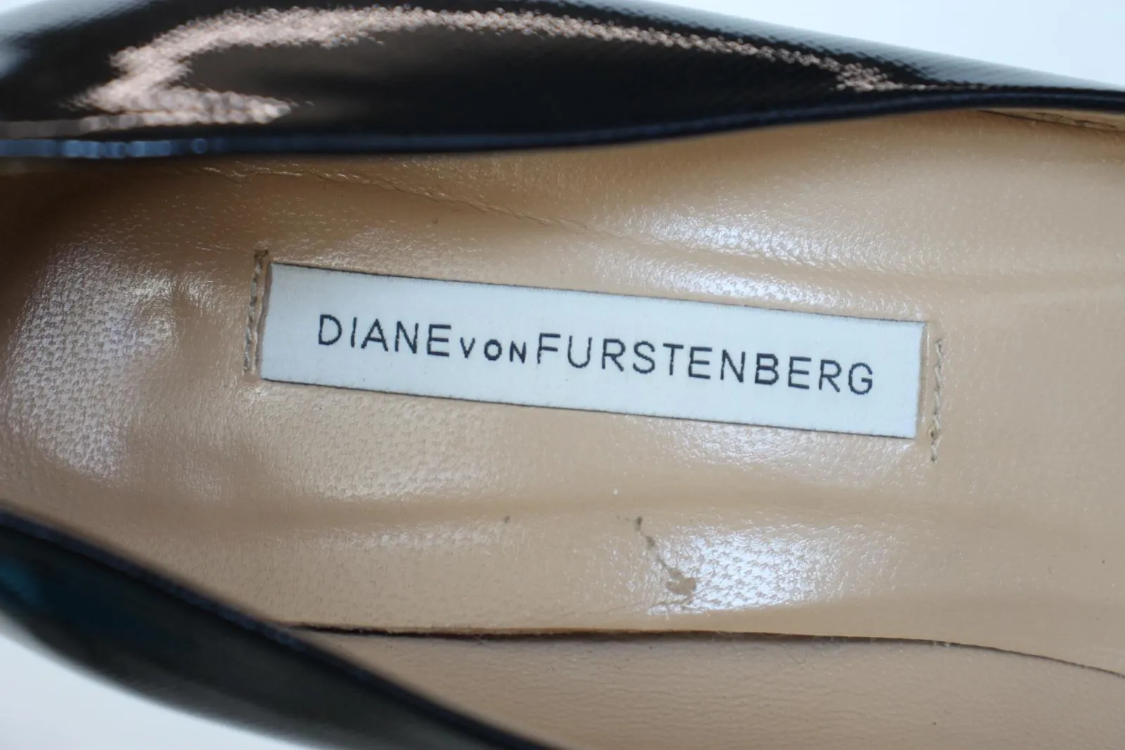 DIANE VON FURSTENBERG Ladies Dark Blue Leather Stiletto Pumps Shoes UK5.5 EU38.5