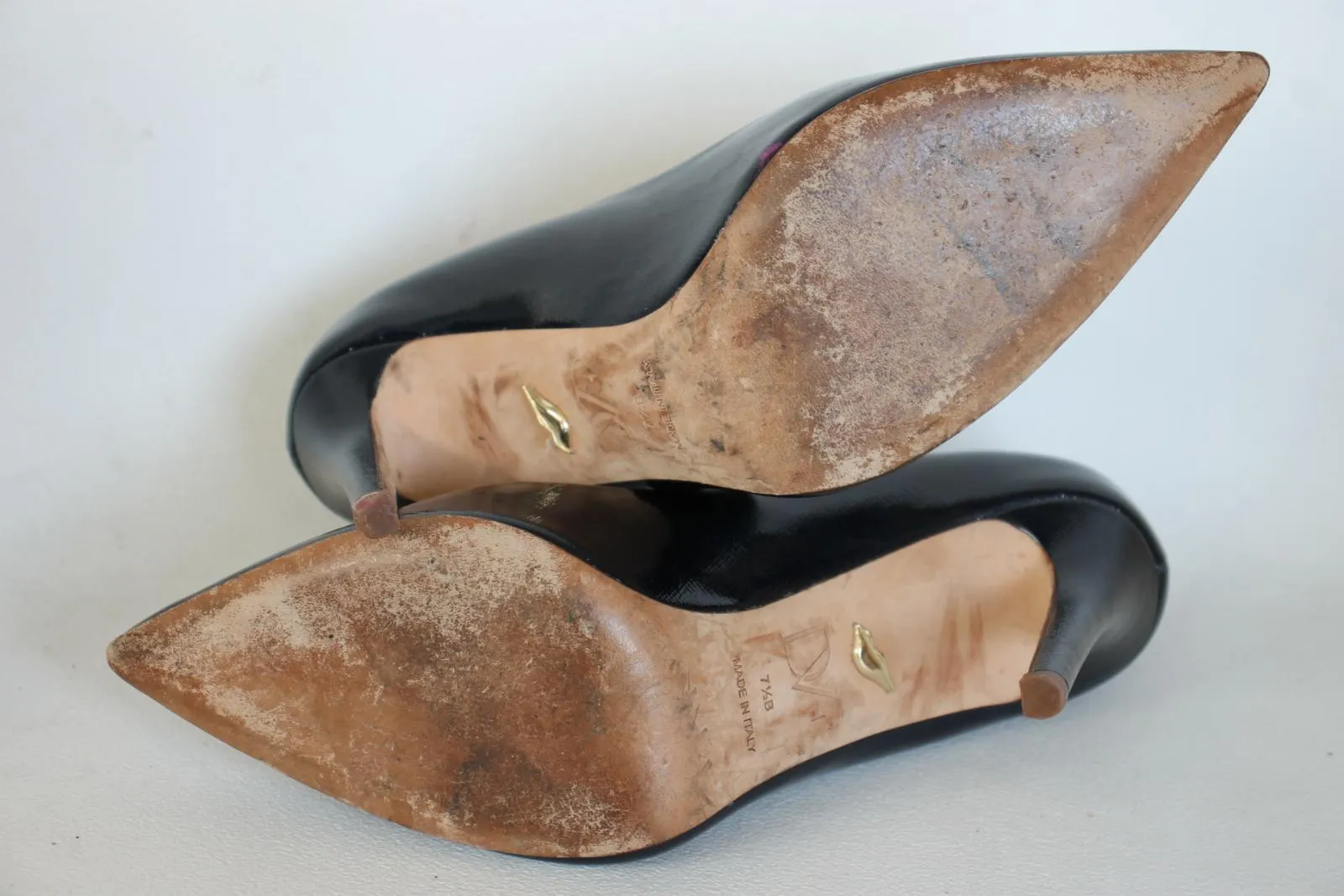 DIANE VON FURSTENBERG Ladies Dark Blue Leather Stiletto Pumps Shoes UK5.5 EU38.5