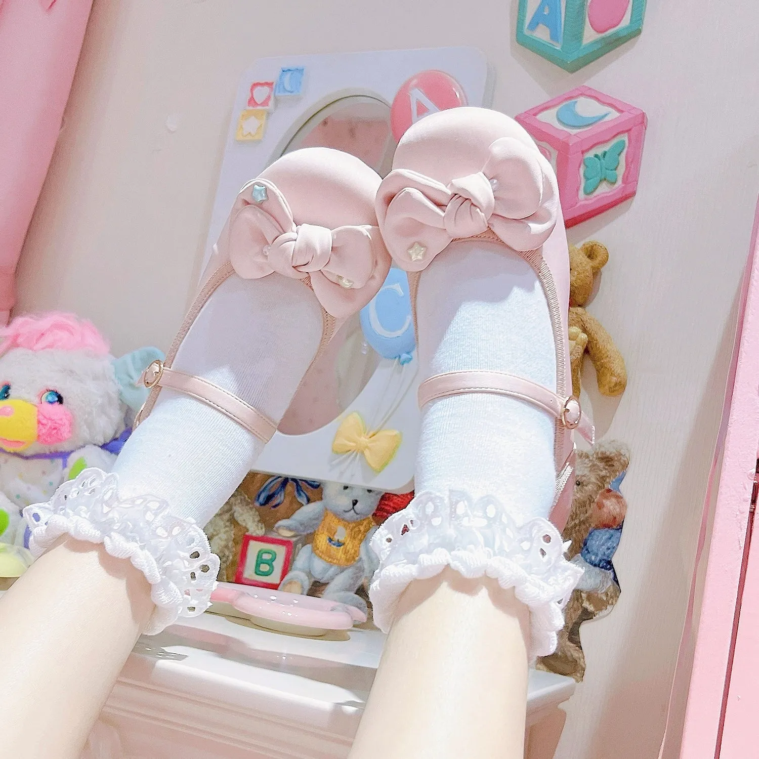 Dolly Doll~Little Fat Ding~Sweet Lolita Shoes Low Heel Round-toe Shoes