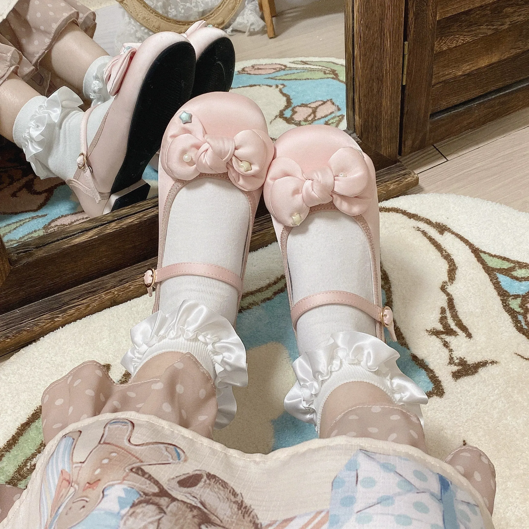 Dolly Doll~Little Fat Ding~Sweet Lolita Shoes Low Heel Round-toe Shoes