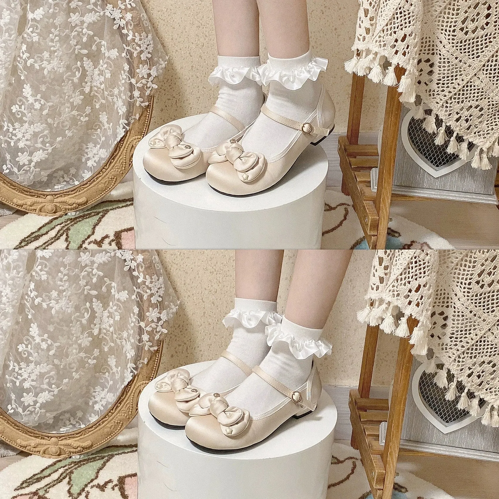 Dolly Doll~Little Fat Ding~Sweet Lolita Shoes Low Heel Round-toe Shoes