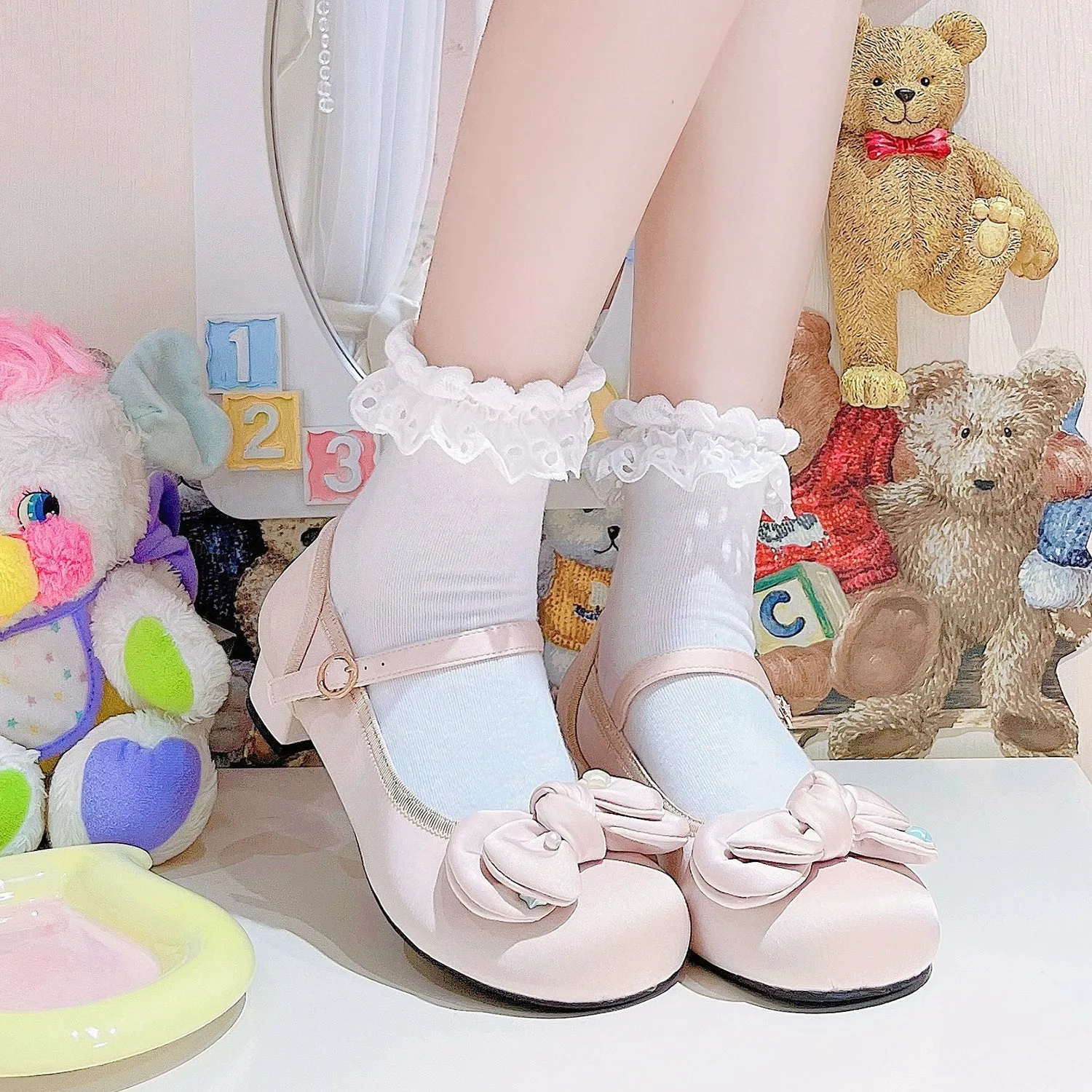 Dolly Doll~Little Fat Ding~Sweet Lolita Shoes Low Heel Round-toe Shoes