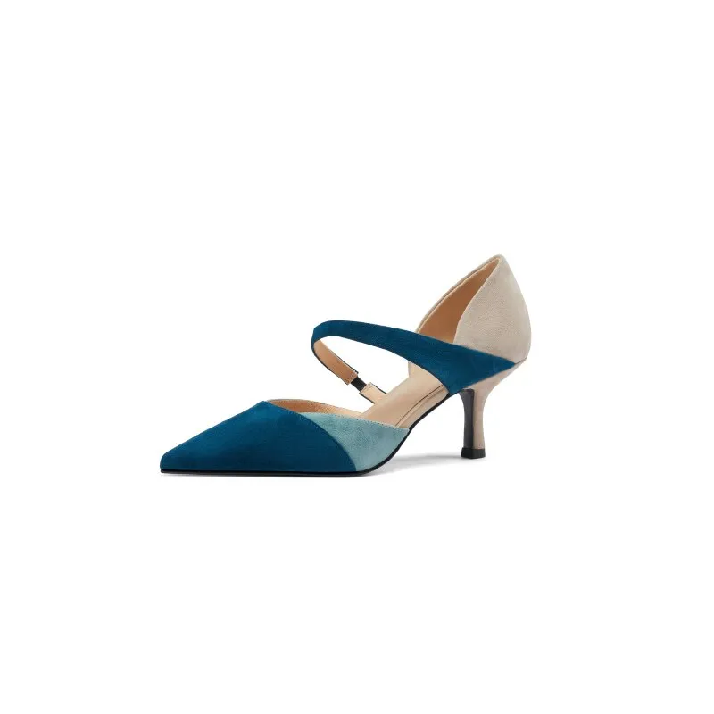 elveswallet Flock Shallow Pointed Toe Thin Heels Shoes