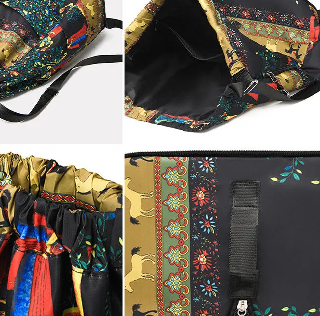 Foldable sports backpack with drawstring closure