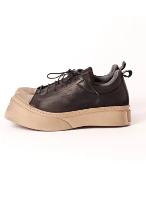 Gasoline Nero Platform Shoe with Laces by Lofina