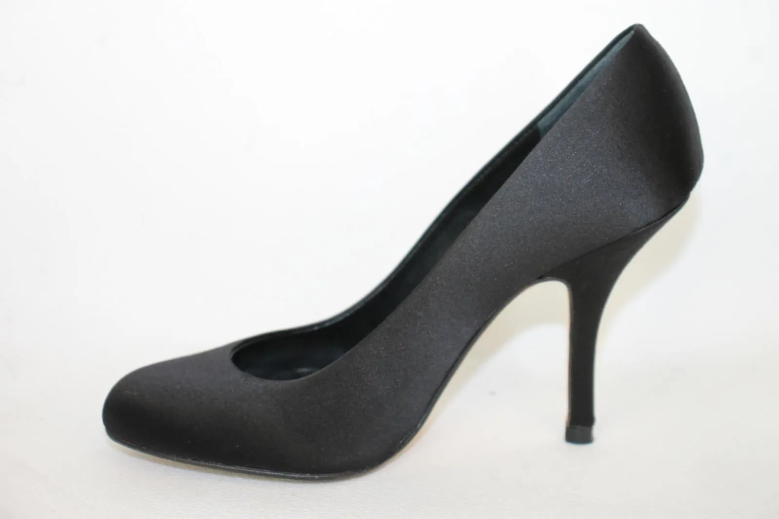 GINA Ladies Black Velvet High Heel Round Toe Pumps Shoes UK3 EU36