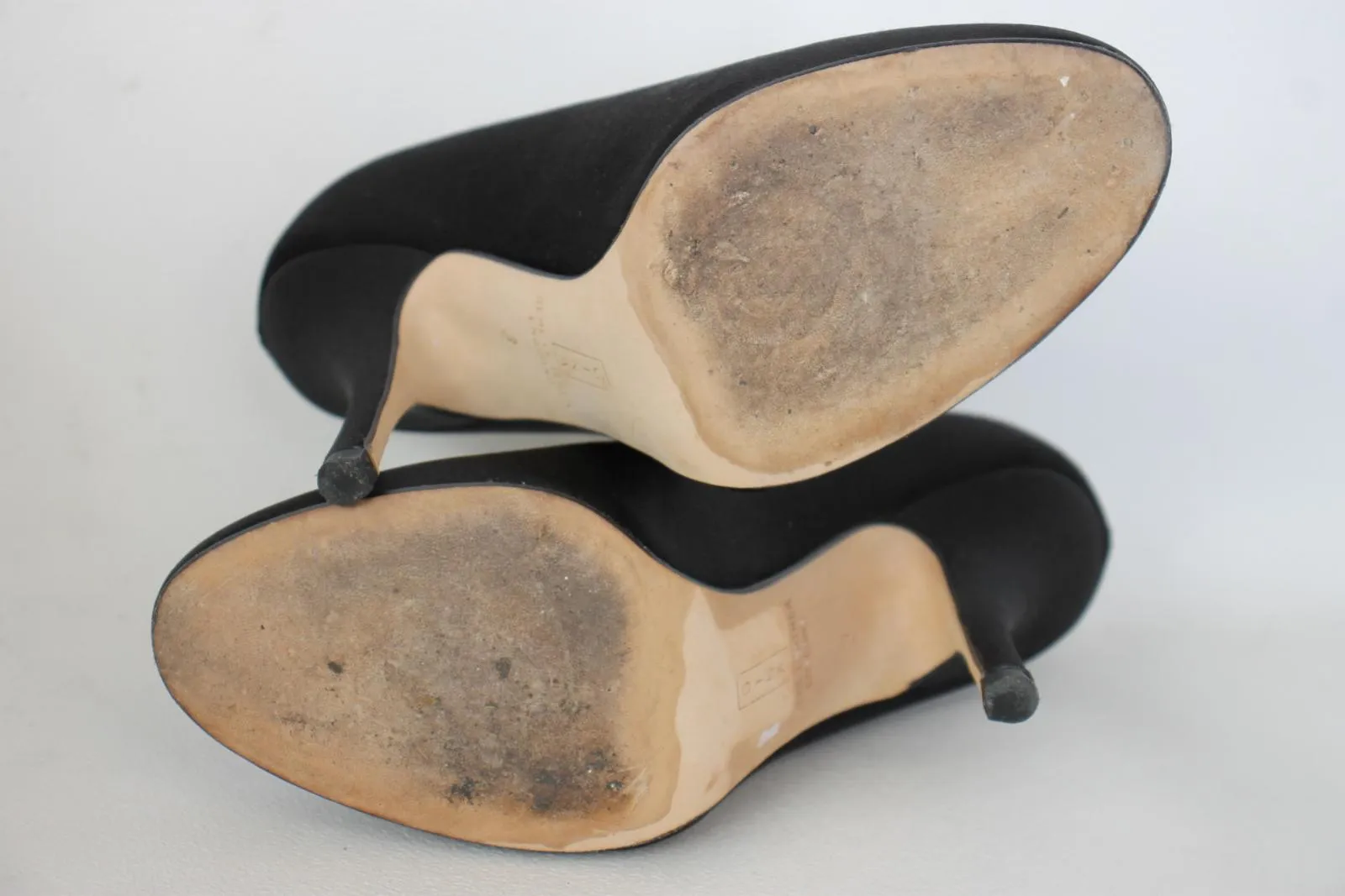 GINA Ladies Black Velvet High Heel Round Toe Pumps Shoes UK3 EU36