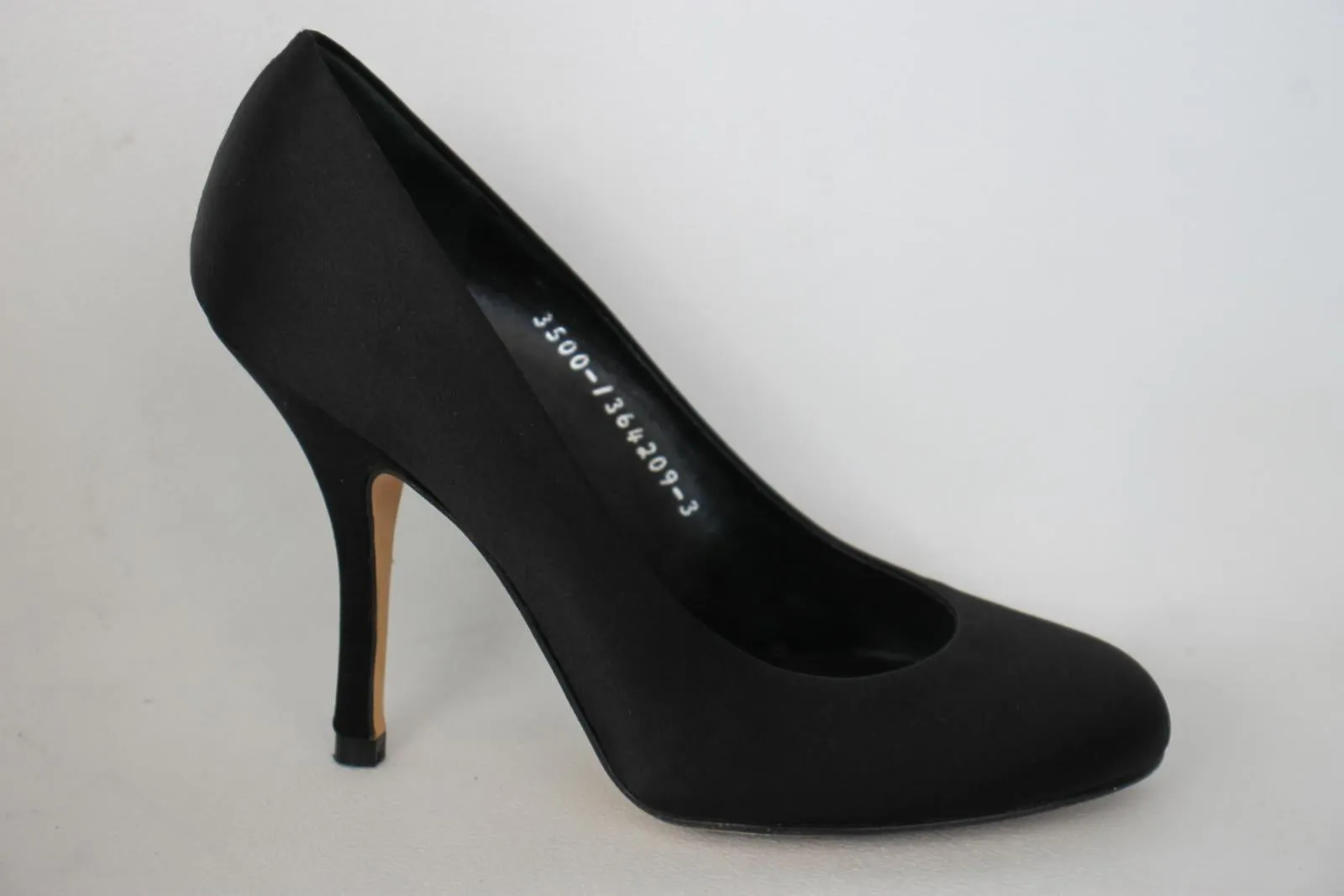 GINA Ladies Black Velvet High Heel Round Toe Pumps Shoes UK3 EU36