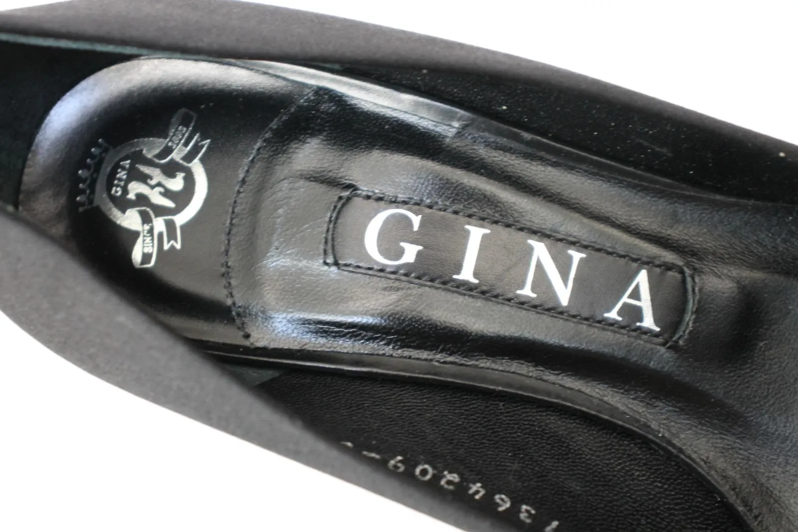 GINA Ladies Black Velvet High Heel Round Toe Pumps Shoes UK3 EU36