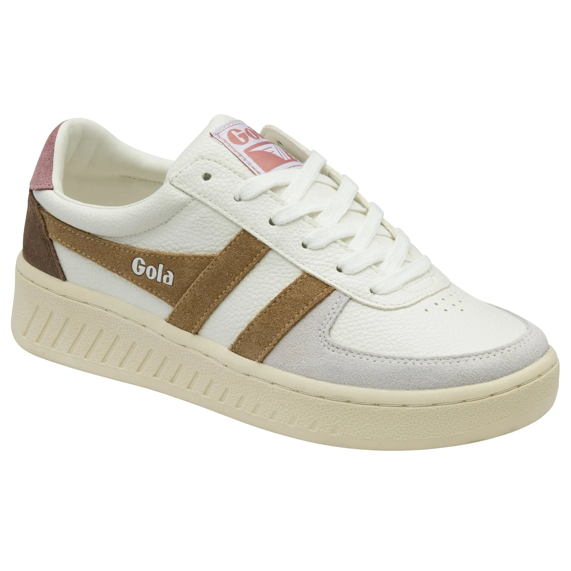 Grandslam Trident Sneakers | White/Brown Sugar/ Dusty Rose