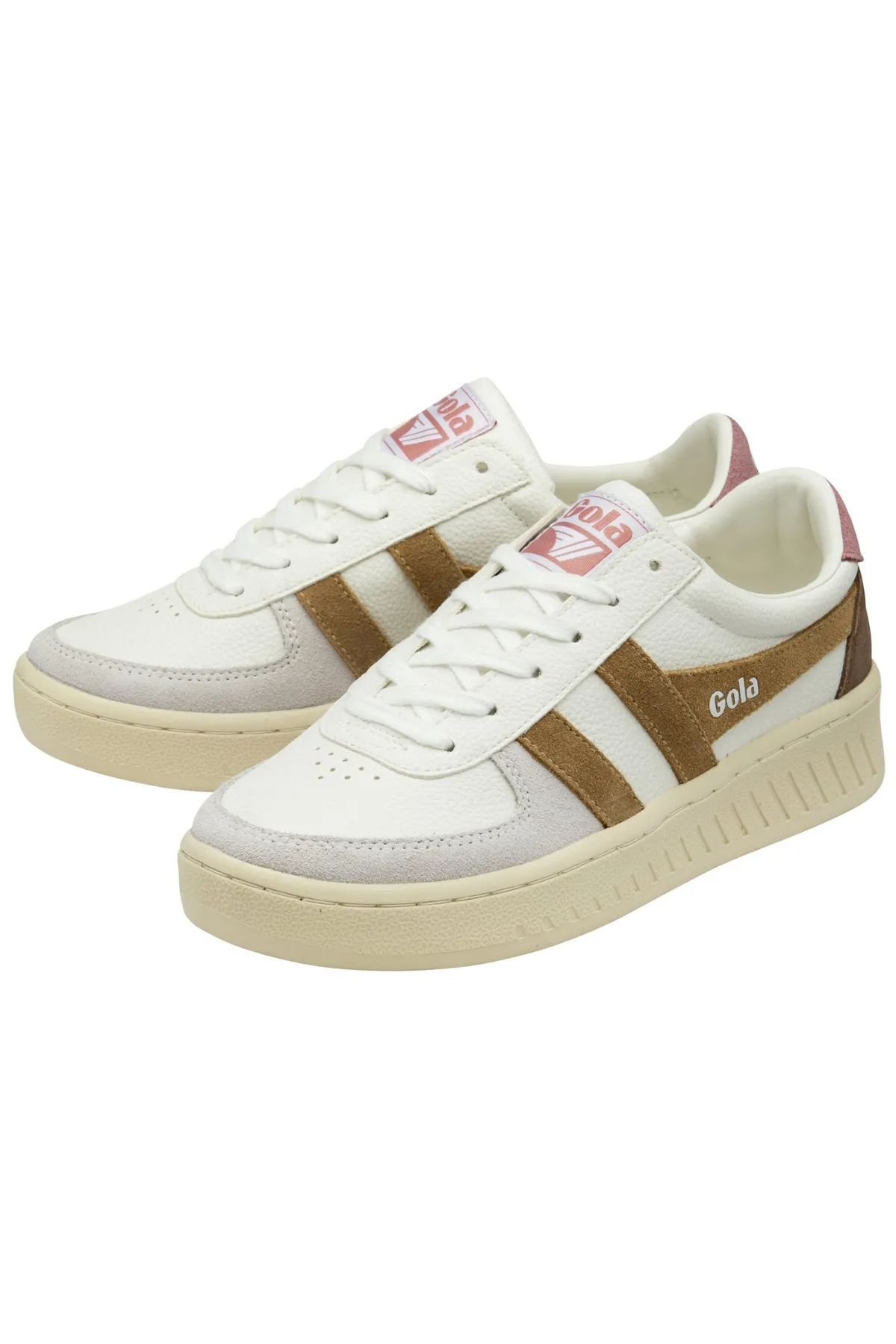Grandslam Trident Sneakers | White/Brown Sugar/ Dusty Rose