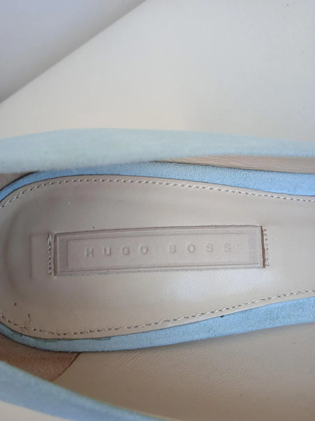 HUGO BOSS Ladies Celeste Blue Suede Pointed Court Shoes Size EU37 UK4