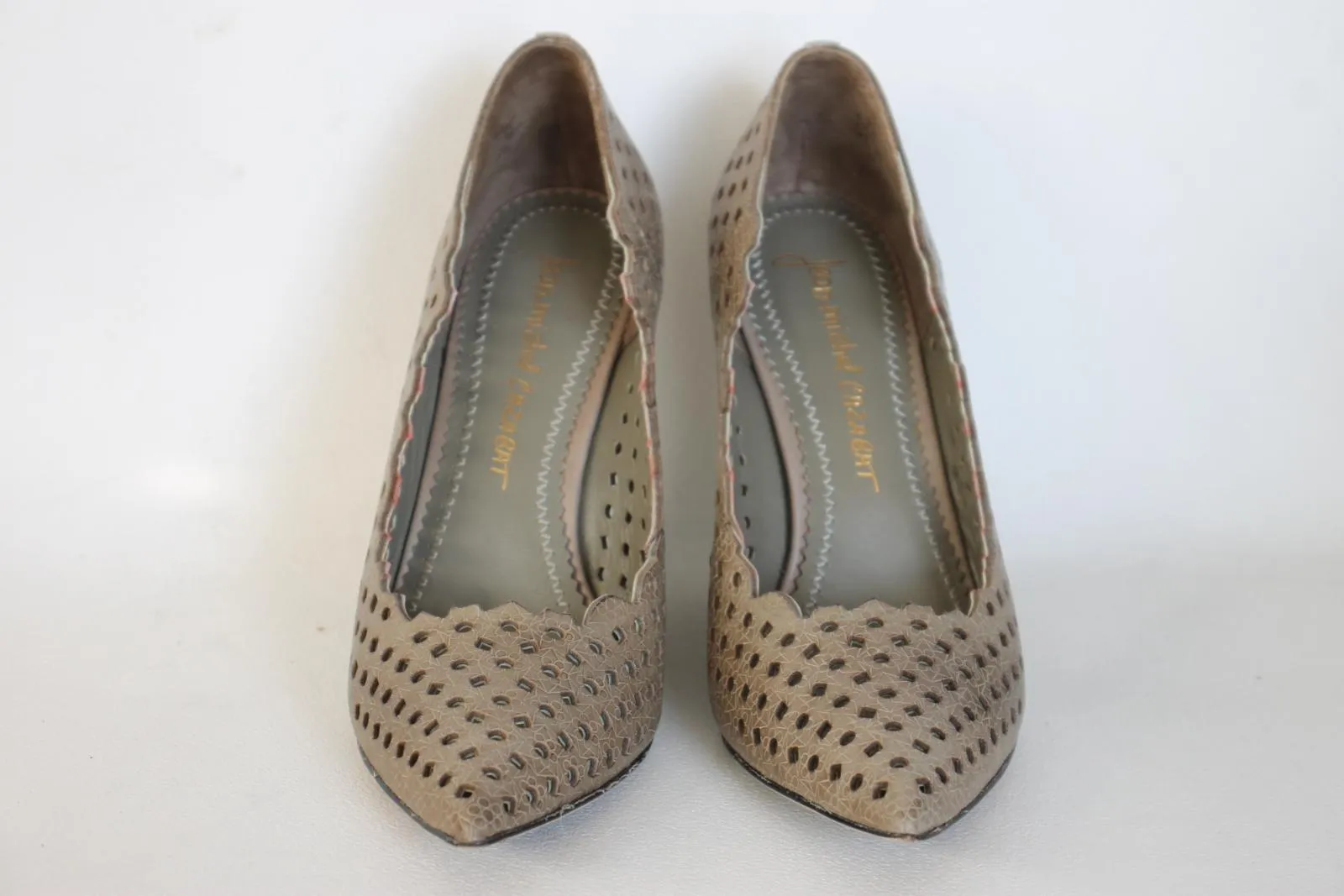JEAN-MICHEL CAZABAT Ladies Grey Leather Wedge Heel Pumps Shoes UK5.5 EU38.5