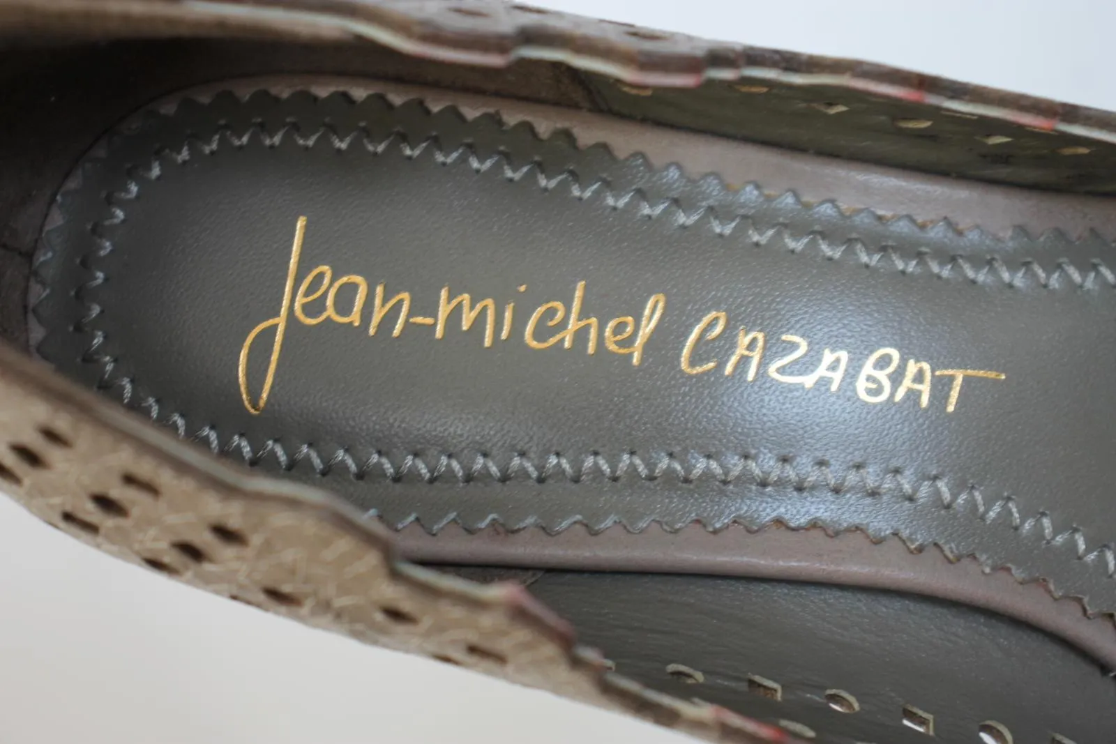 JEAN-MICHEL CAZABAT Ladies Grey Leather Wedge Heel Pumps Shoes UK5.5 EU38.5