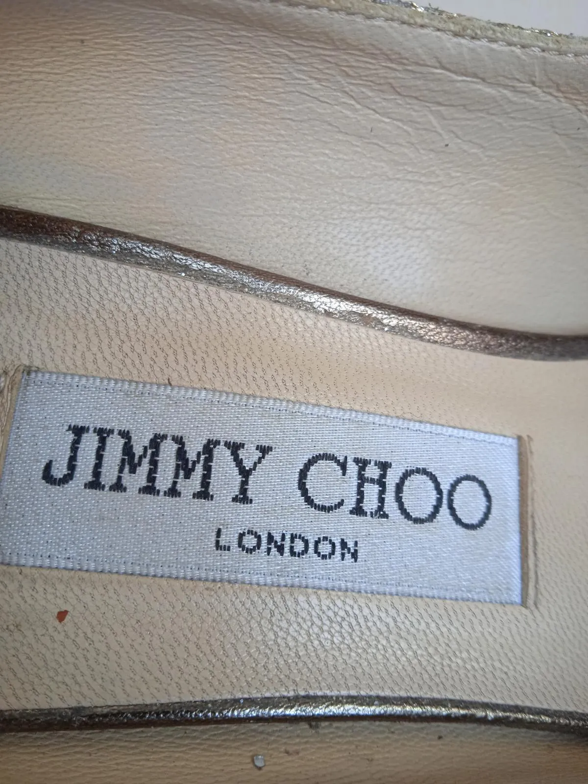 JIMMY CHOO Ladies Metallic Silver Baxen Reflective Wedge Pump Shoes EU37.5 UK4.5