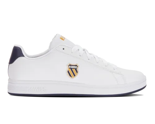 K-Swiss Men's Court Shield White Navy Honey Gold Shoes