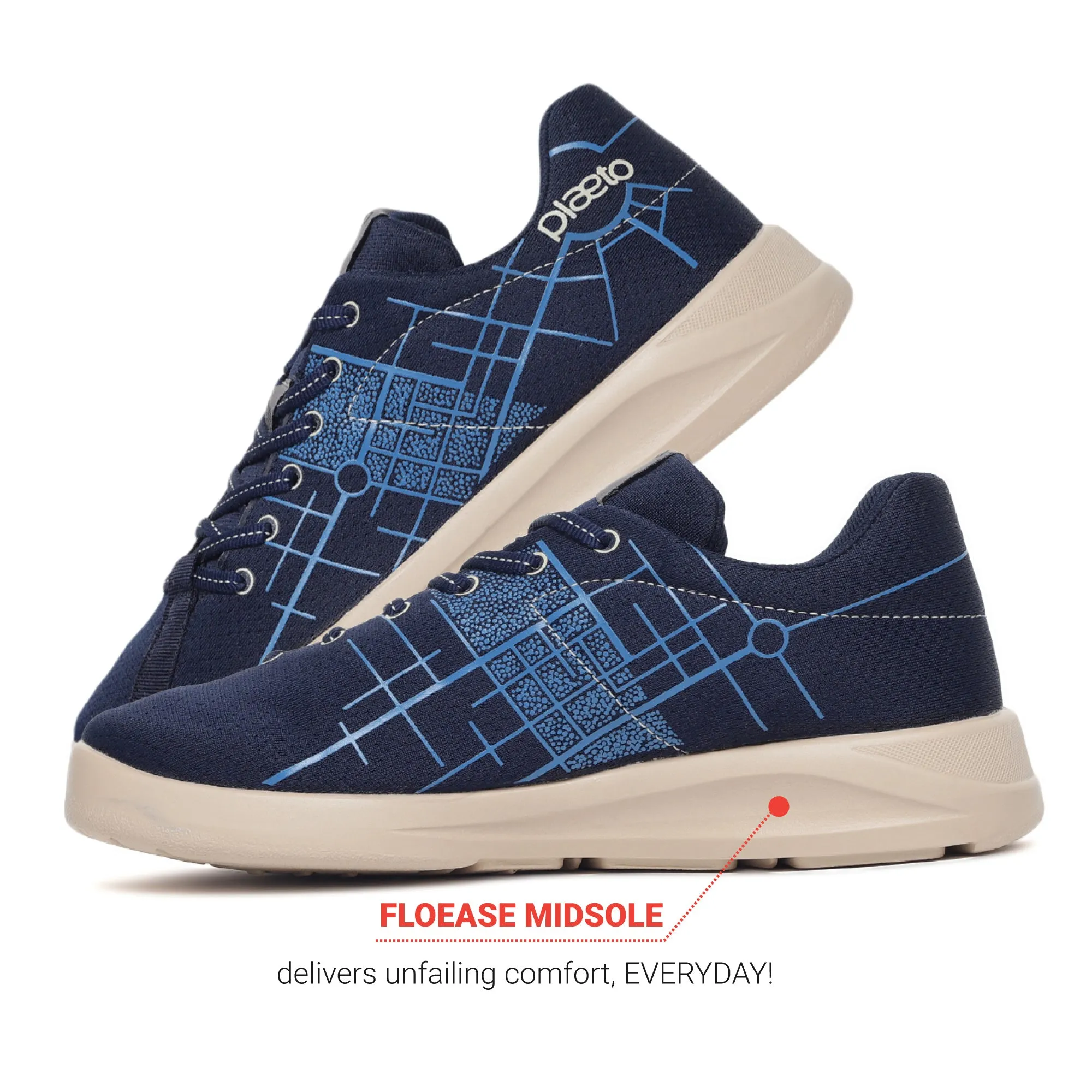 Maidaan Men's Sports Shoes - Navy / Beige