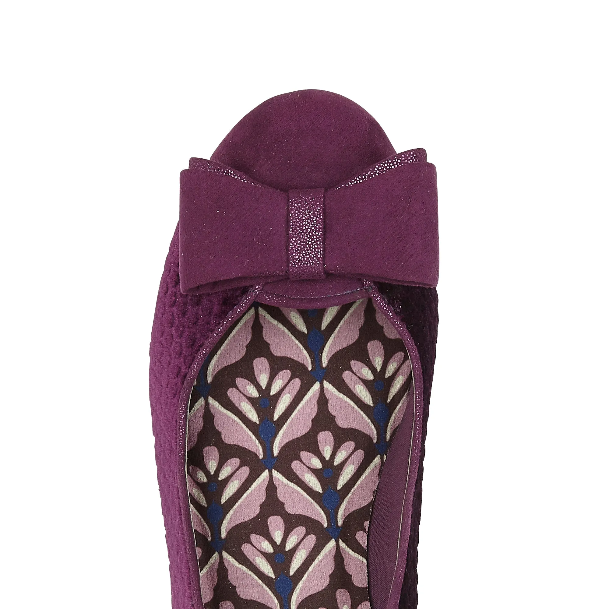 Melody Purple Mid Heel Velvet Court Shoes by Ruby Shoo