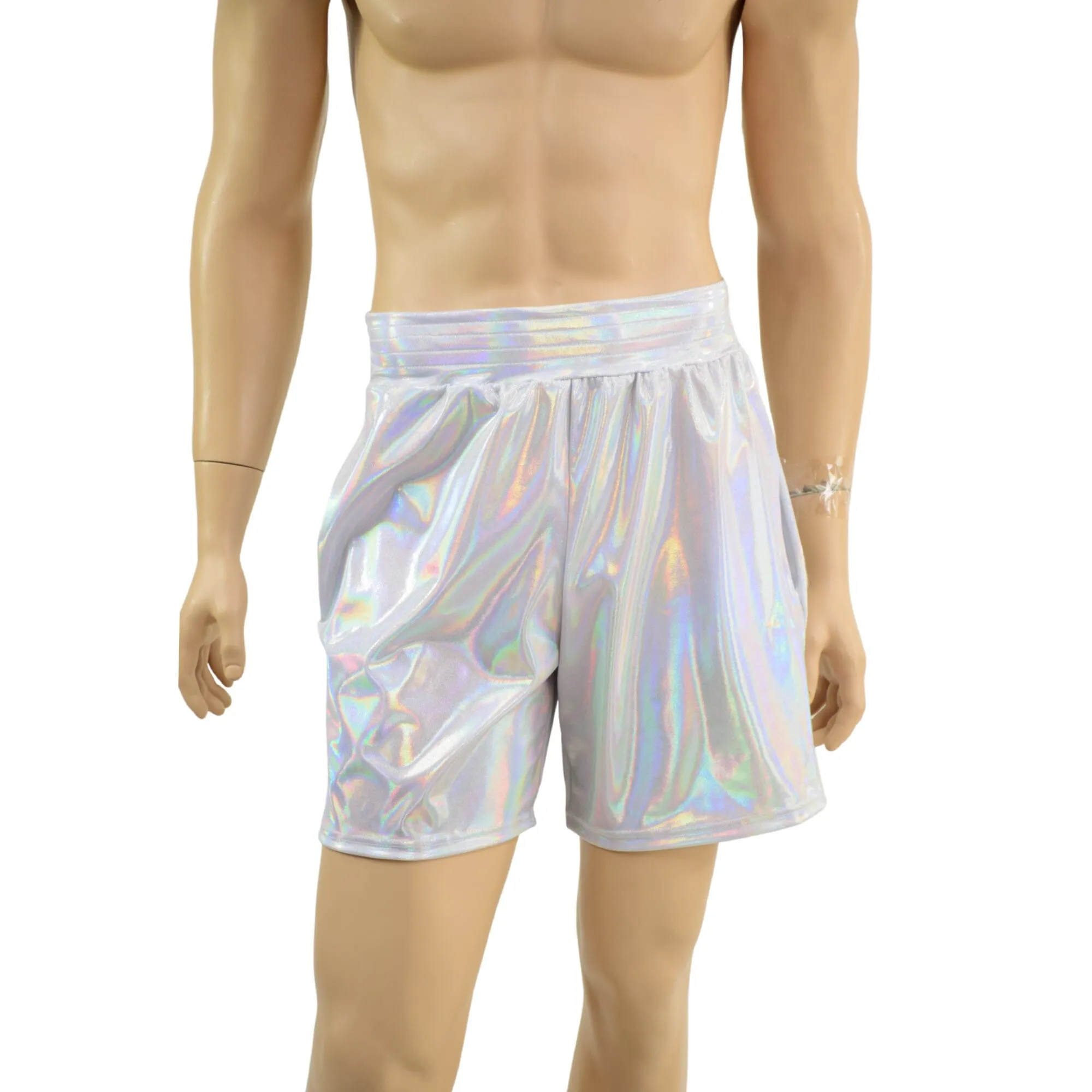 Mens Basketball Shorts with Pockets in Flashbulb