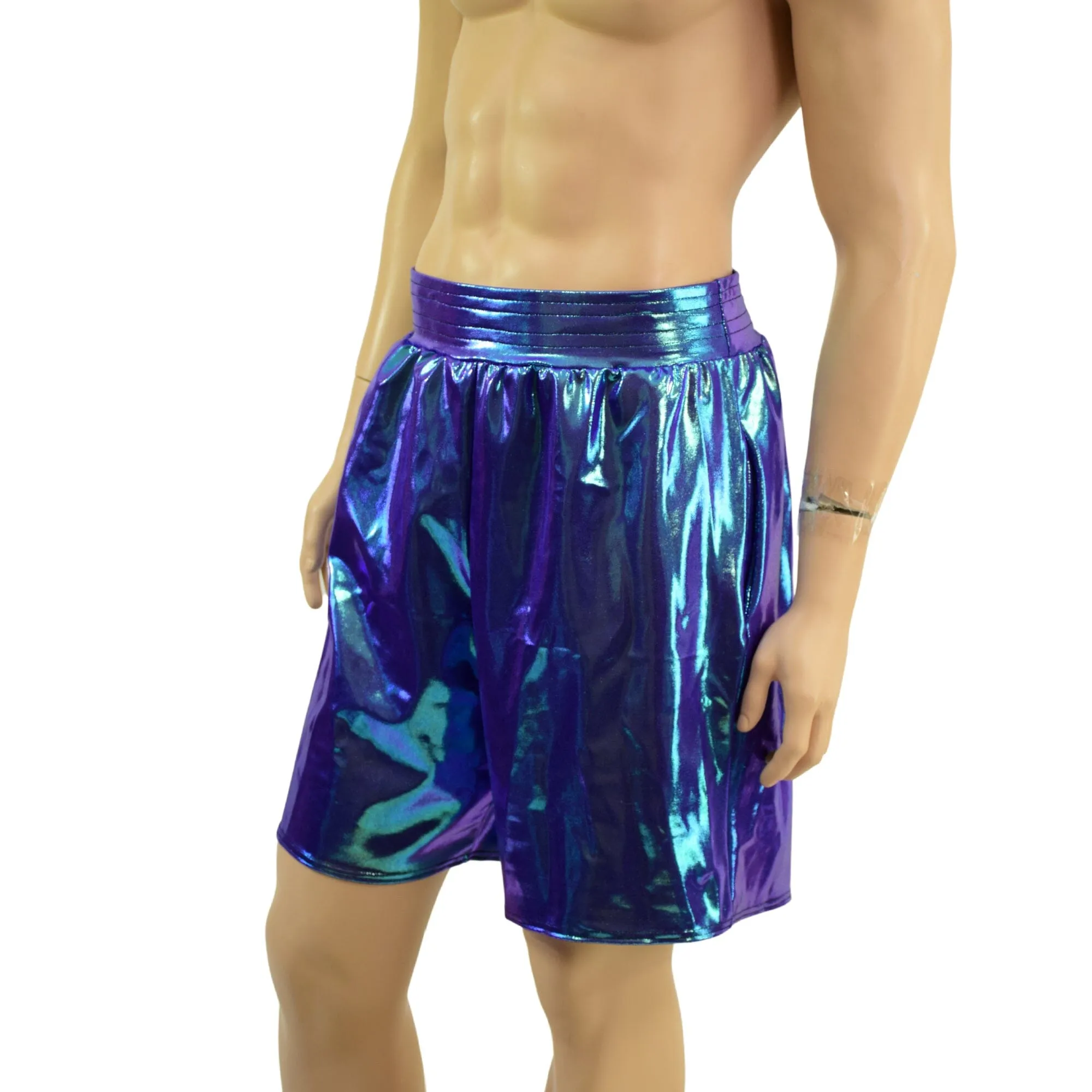 Mens Basketball Shorts with Pockets in Moonstone