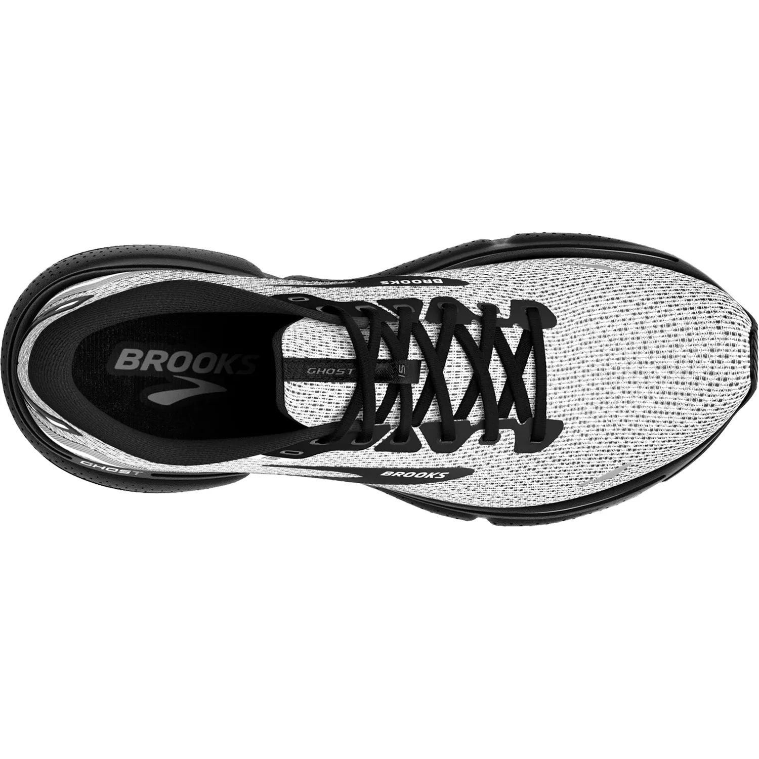 Men's Brooks Ghost 15 White/Black Mesh