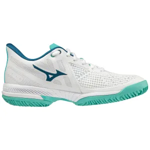 Mizuno Wave Exceed Tour 5 CC Womens Padel Shoes (White/Turquoise)