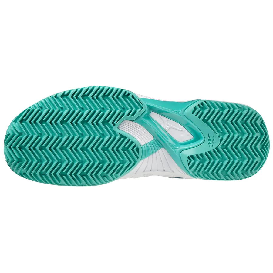 Mizuno Wave Exceed Tour 5 CC Womens Padel Shoes (White/Turquoise)