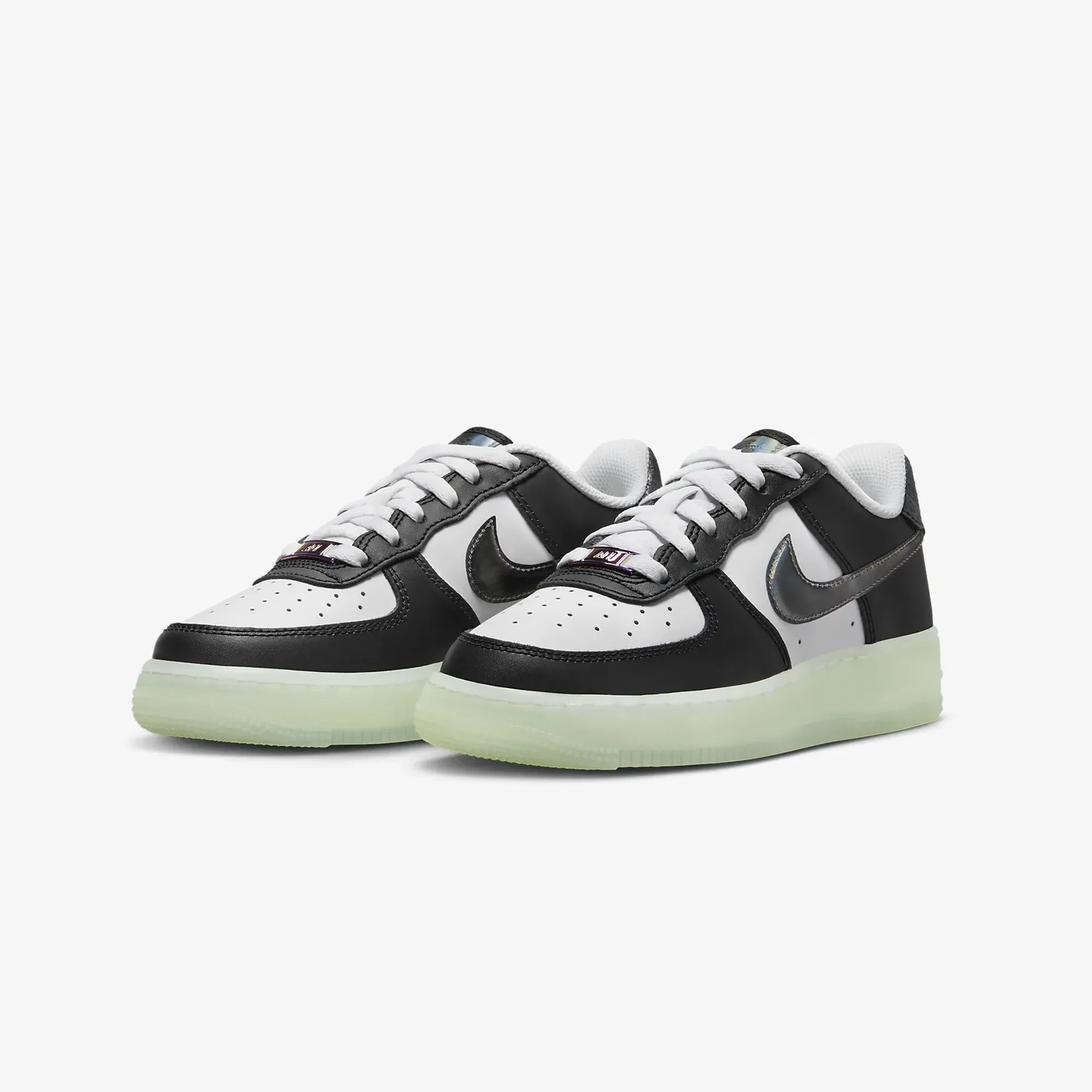 Nike | AIR FORCE 1 LV8 (GS)  { WHITE/BLACK-VAPOR GREEN