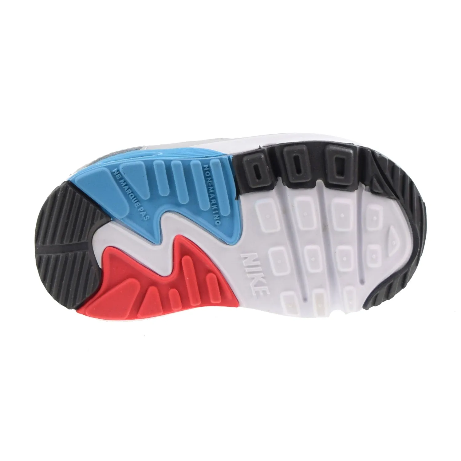 Nike Air Max 90 LTR (TD) Toddlers Shoes White-Grey-Blue Red