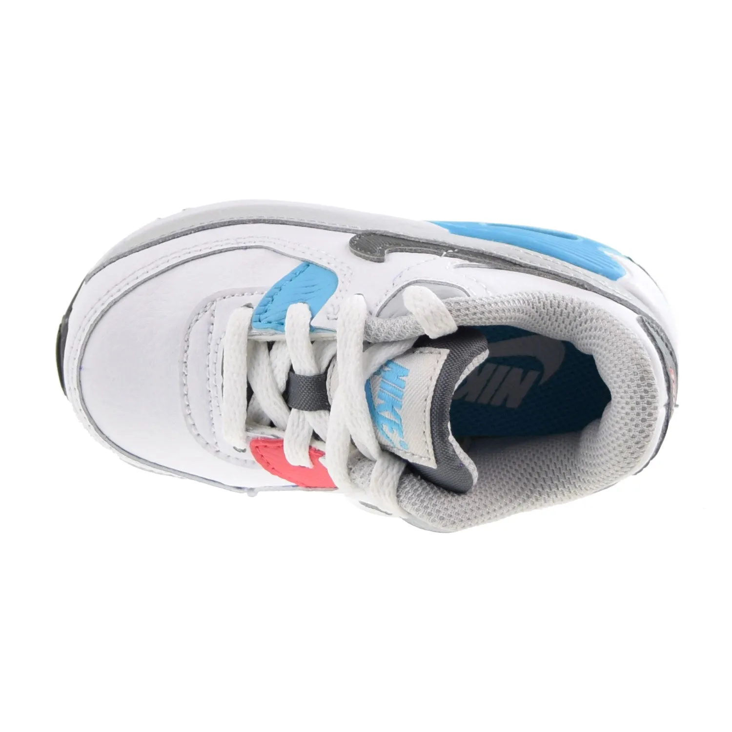 Nike Air Max 90 LTR (TD) Toddlers Shoes White-Grey-Blue Red