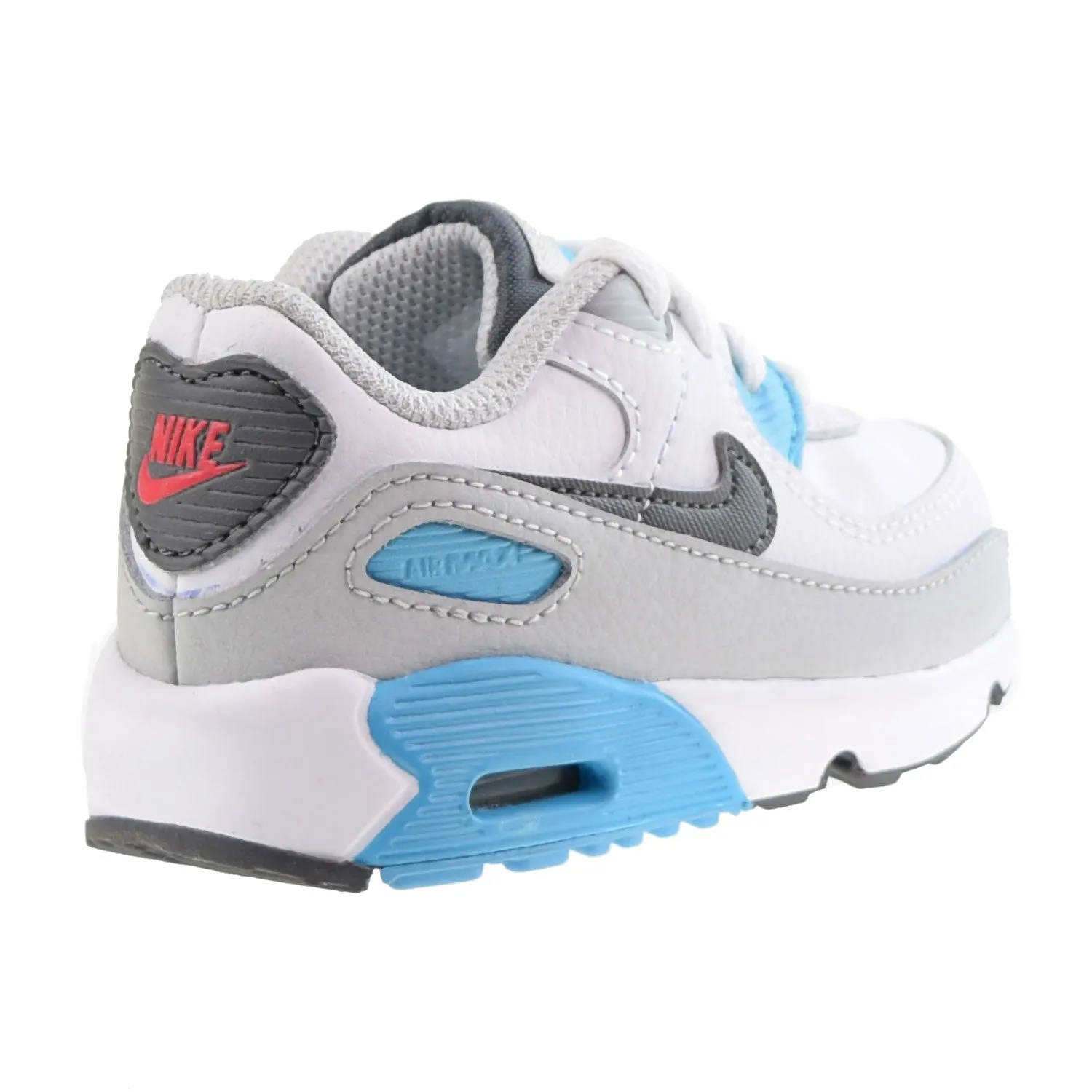 Nike Air Max 90 LTR (TD) Toddlers Shoes White-Grey-Blue Red